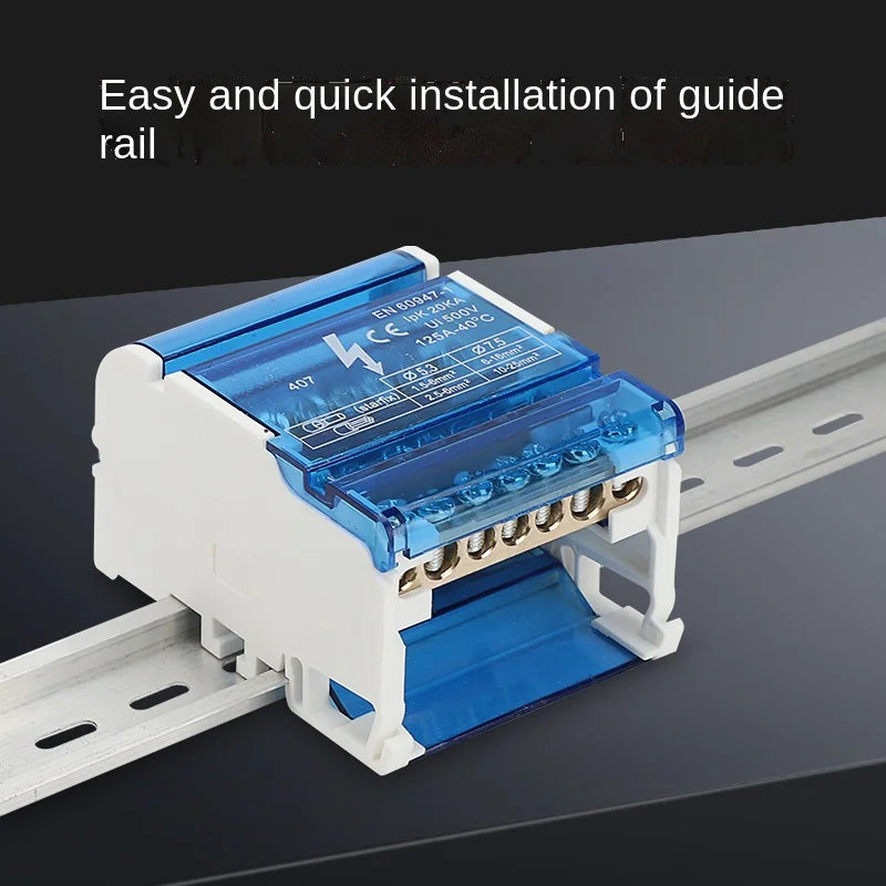 207 211 407 Din Rail Terminal Blocks Screw Modular Power Distribution Box Block Box Zero Wire Terminal Copper Junction Box