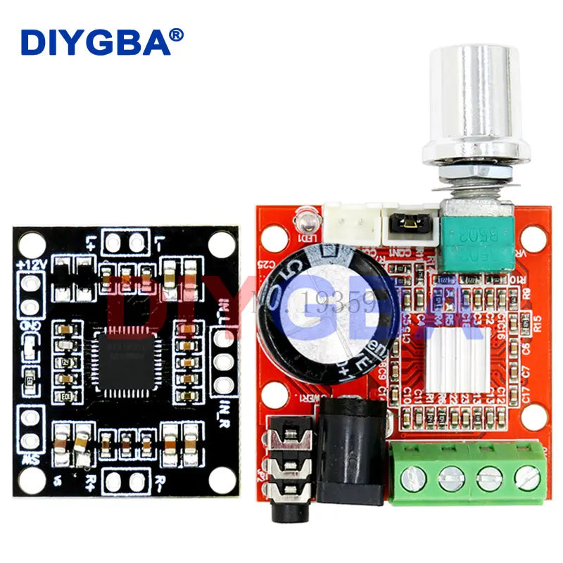 12V Mini Hi-Fi PAM8610 Audio Stereo Amplifier Board 2X10W Dual Channel D Class(High efficiency) Adjust the volume