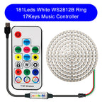 DC5V WS2812B DIY LED Ring 8 to 241 Pixels 5050 RGB Individually Addressable WS2812 Round Modules With 17Keys Music RF Controller