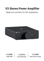 Fosi Audio V3 Stereo Power Amplifier 300W *2 TPA3255 Class D Mini Amp 2 Channel Audio Amplifier for Subwoofer Passive Bookshelf