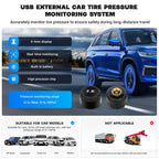 KEBIDUMEI Car Tire Pressure Monitor System USB Android TPMS For Navigation Player Temperature Warning Sensors Car Accessories