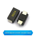 20PCS SMD Schottky Diode SS12 SMA SS14 1N5819 SS24 SB240 SS26 SR260 SS54 1N5824 SS34 1N5822 SR360 SS36 SS110 SB1100 SS2200