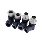 1Pc M12 Sensor Connector Waterproof Straight Angle Male Female Screw Threaded Plug Coupling 3 4 5 8 Pin