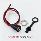 5.5*2.5/5.5*2.1mm Electric Lithium Battery Bicycle Connection Charging Port DC Power Supply Female Head With Cable Wired Socket