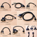 Motherboard 9-Pin to Dual USB 2.0 Female/Male Extension Cable 2.54mm Pin Header Connector for PC Case Front Panel 20cm/30cm/50cm