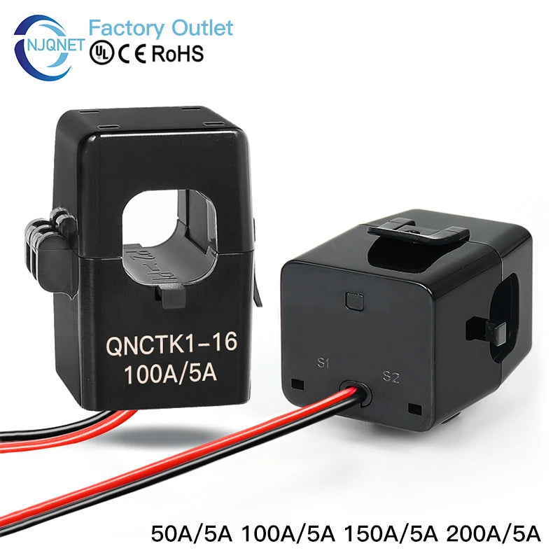 50A 5A Split Core Current Transformer CT Clamp 100A 200A 5A QNCTK1-16 Open Type Current Transformer Sensor 50 5