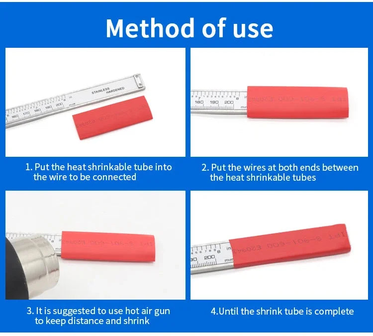 2:1 Heat Shrink Tubing Dia 1 2 3 4 5 6 7 8 9 10 12 14 16 20 25 30 40 50 mm Thermoresistant Sleeve Cable Repair Polyolefin Tube
