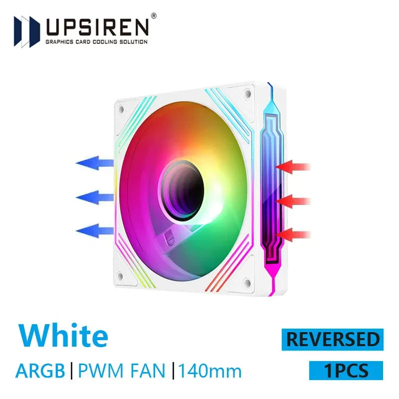 UPSIREN PF-14 PRISM 4PRO Computer Chassis Fan 14cm ARGB 4 Pin PWM Quiet Cooling Fan 12V Large Air Volume 61.5CFM/650-1800RPM