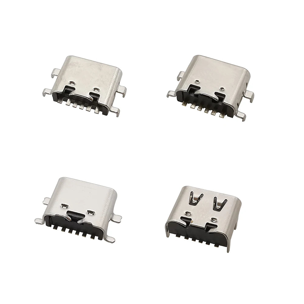 40Pcs Type C USB Connector Female Charging Port Jack 6/16Pin Type-C Socket PCB Soldering SMD SMT DIY Repair Type C Adapter
