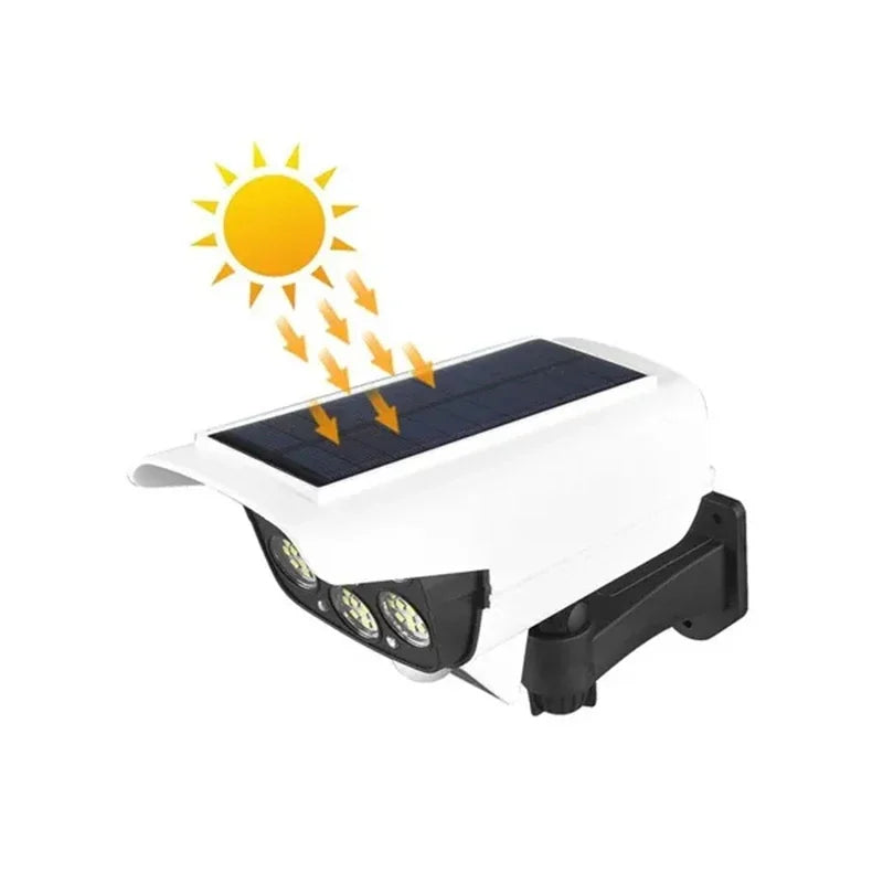 1-2Pack 77LED Solar Motion Sensor LED Light Outdoor Dummy Camera Wireless Security Flood Light Waterproof Lamp For Home Garden