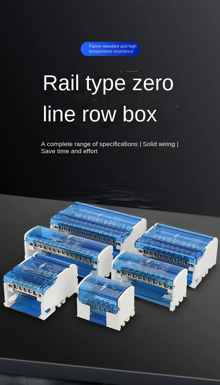 207 211 407 Din Rail Terminal Blocks Screw Modular Power Distribution Box Block Box Zero Wire Terminal Copper Junction Box