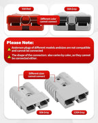 1-10Pcs Battery Terminal Connectors 2-Pin 50A-600V Battery Quick Connect/Disconnect for Anderson Style Plug Connectors DC
