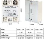 1pcs Solid State Relay Single Phase Non-contact SSR DC To DC AC To AC DC To AC 24-380VAC 10A 25A 40A 50A 60A 80A 100A