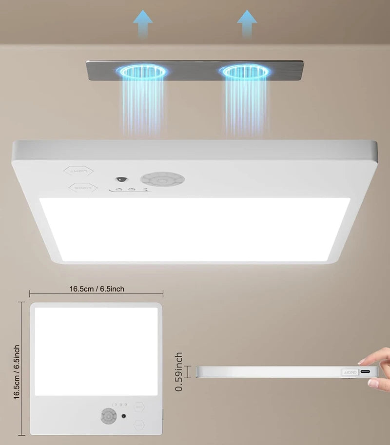 4000mAh Motion Sensor LED Ceiling Light USB Rechargeable LED Light with Remote Control, Smart Sensor Light 3-Color Lamp
