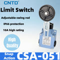 CNTD CSA-051 Adjustable Swing Rod Plastic Roller Limit Switch IP66 Waterproof 1NO 1NC 10A 250V Industrial Position Switch M18