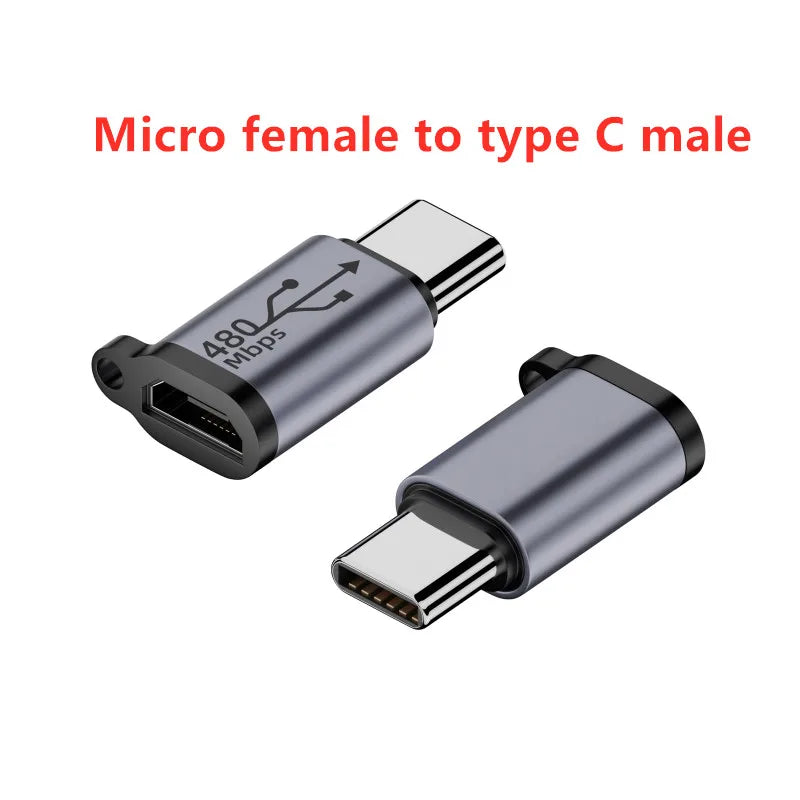 Usb Type C to Mini USB MicroUSB Adapter Micro USB to TypeC Mini USB Converter Connector Support Charge Data Sync 480Mbps 18W