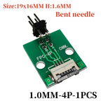 FFC/FPC Adapter Board with Soldered 1.0MM Flip Cover Lower Connector Straight or Bent Pins Available, 4/6/8/10/12/14/16/20/30P