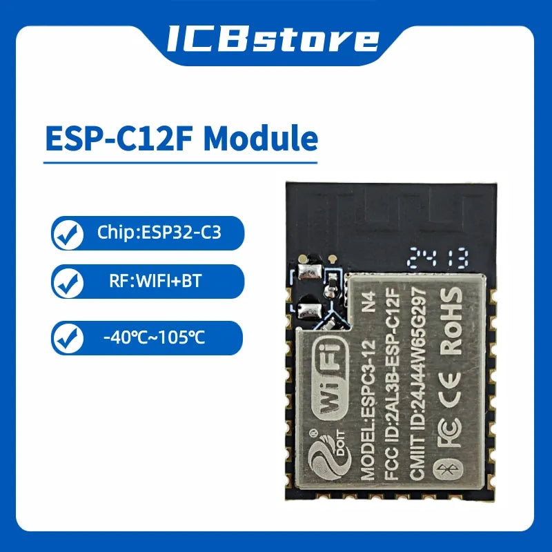 ESP32-C3 Series Module ESP-C12F Serial Port WIFI Wireless Bluetooth Module ESP32 C3 Compatible with C3-12F