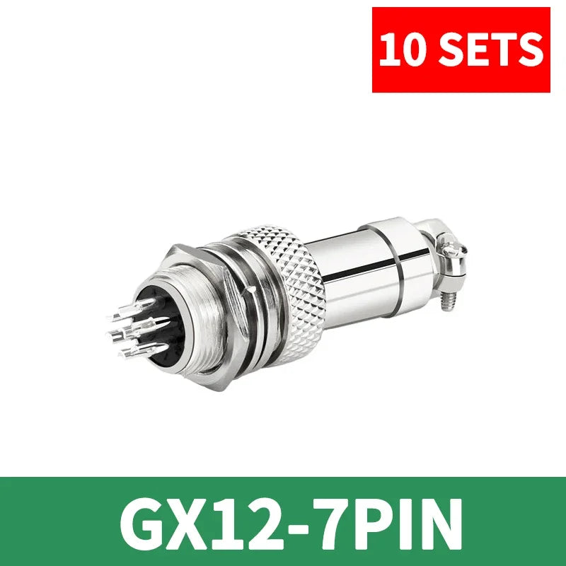 10Pcs GX12 Aviation Circular Connector 2Pin 3pin 4pin 5pin 6pin 7pin M12 Male Plug& Female Socket 12mm DF12