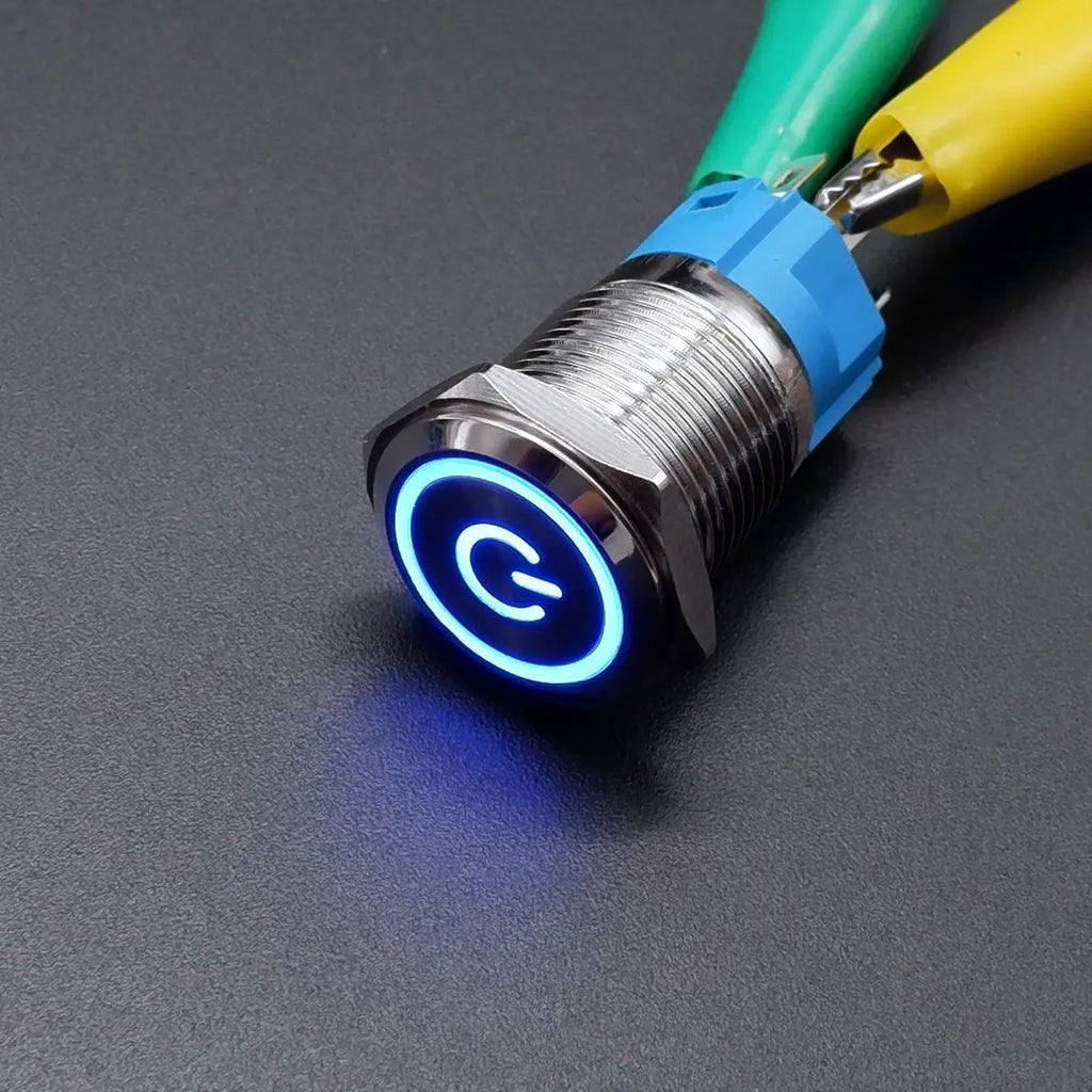 16mm 19mm 22mm Metal Power Supply Switch Push Button PC Pulsador Car Engine Backlit 3v 6v 12v 24v 220v Momentary Start Stop LED