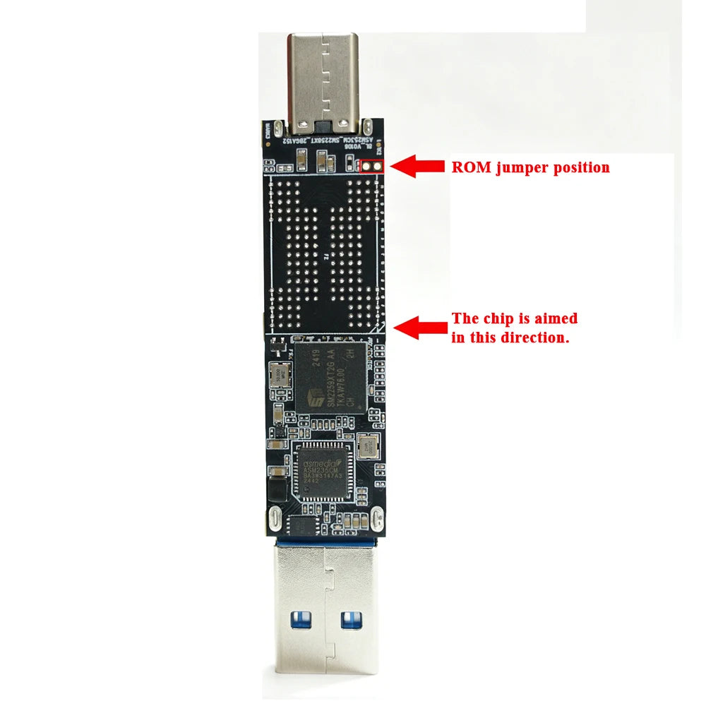 SM2259XT2 Solid-State Drive Main Control Board Module USB-A Type-C Dual Interface BGA152 10Gbps Suitable for USB Controller