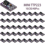 10/20/40Pcs Mini TTP223 Miniature Capacitive Touch Sensor Module Ultra Compact Circuit Board Figurine Model Lamp Decoration
