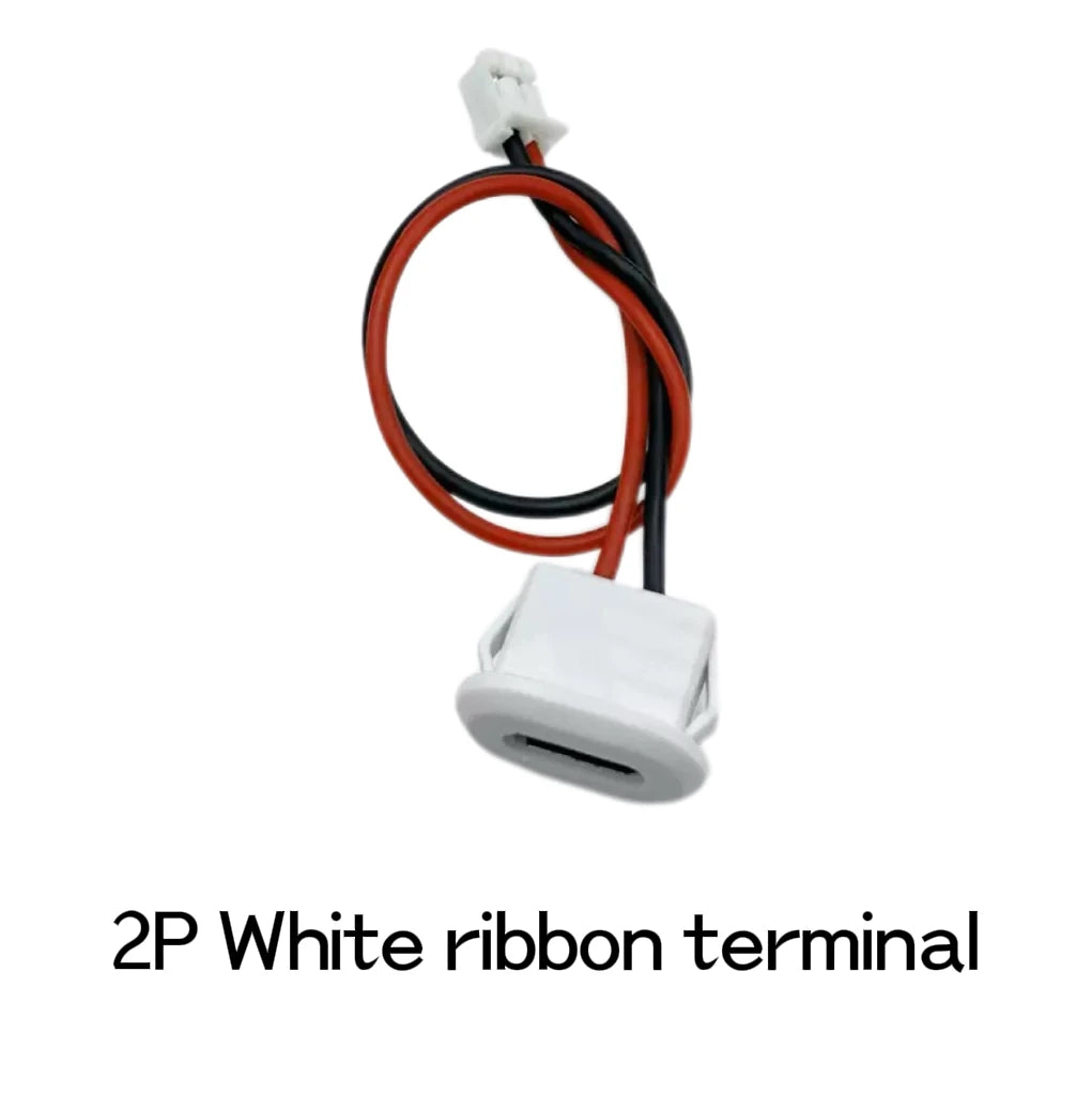 Waterproof USB Type C Female Socket, 2-Pin 3A Fast Charging Port, Direct Crimp Mount for Cable Repair & DIY Extension