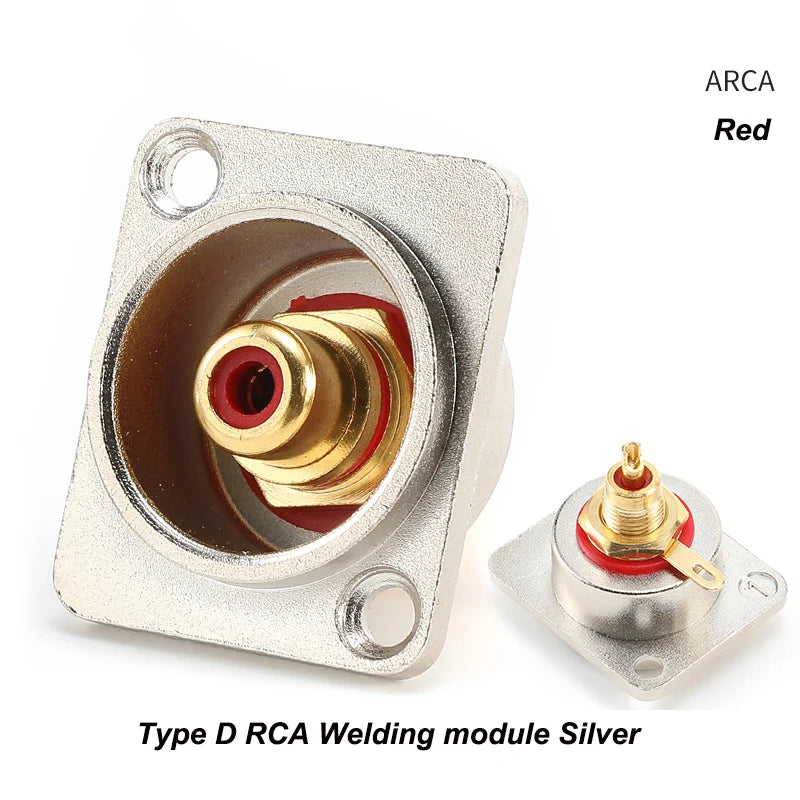D Type RCA Female Jack YS367A Mounting Module Solder Socket AV Audio Video Connector for DVD Panel