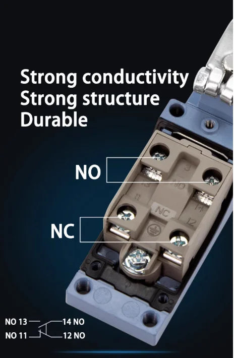CNTD CZ-8104N Safety Limit Switch IP65 Waterproof 10A 380V 1NO 1NC Plastic Roller Lever Vertical Travel Switch Industrial