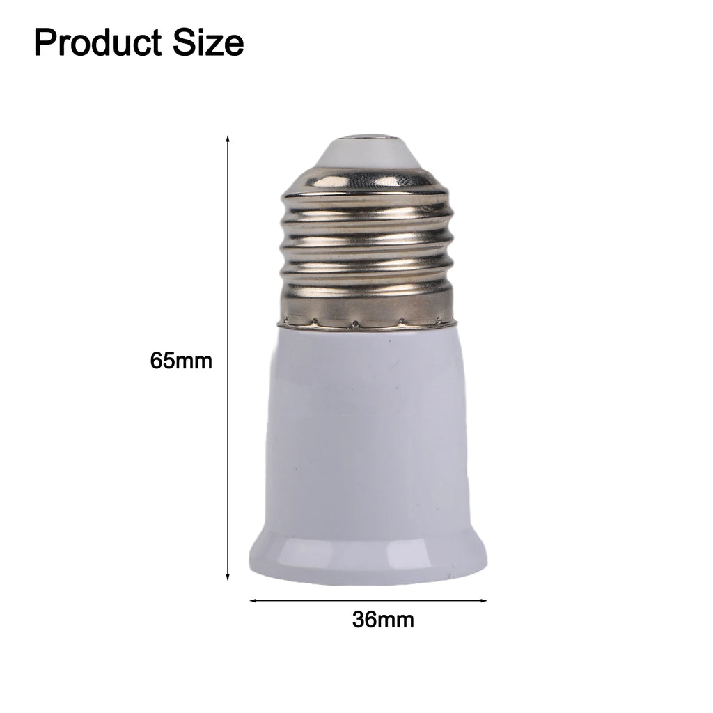 For E27 Extension Adapter Socket for For E27 Screw Base Lighting Devices Including Pendant Lights and Recessed Fixtures