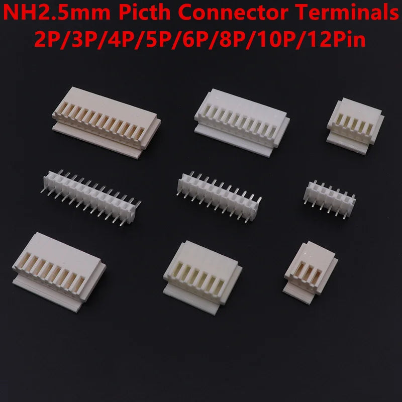 NH2.5mm Picth Connector Terminals H5P-SHF-AA H4P-SHF-AA H3P-SHF-AA H2P-SHF-AA JST 2P/3P/4P/5P/6P/8P/10P/12Pin 2.5mm Connector