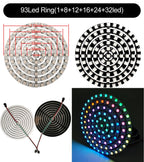 DC5V WS2812B DIY LED Ring 8 to 241 Pixels 5050 RGB Individually Addressable WS2812 Round Modules With 17Keys Music RF Controller