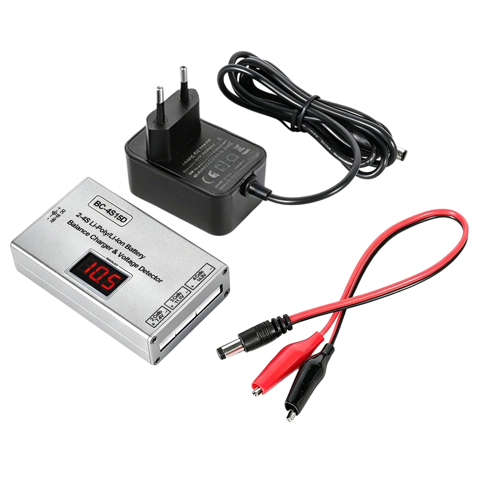 BC-4S15D Lipo Battery Balance Charger with Voltage Display Screen Lithium Lipo RC Balance Charger for 2-4S RC Batteries
