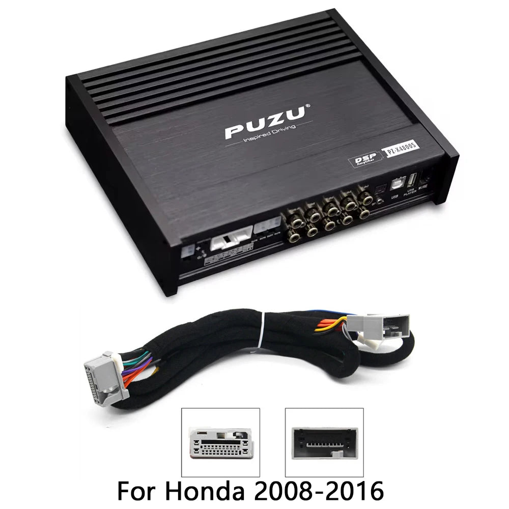PUZU PZ-X4800S 6core 32bit 8CH With Power Car Audio DSP Digital Signal Processor Built In Amplifier 8X150W Support BT5.0 OPT