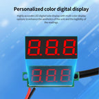 DC4-28V 0.28-inch Mini Two-Line Digital Thermometer Tester LED Display DS18B20 Waterproof Metal Probe -50 ℃~125 ℃