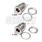 5PCS DC099 5.5 mm x 2.1mm DC Power Jack Socket Female Panel Mount Connector Metal DC-099 Open Hole 11MM 5.5*2.1 5.5*2.5