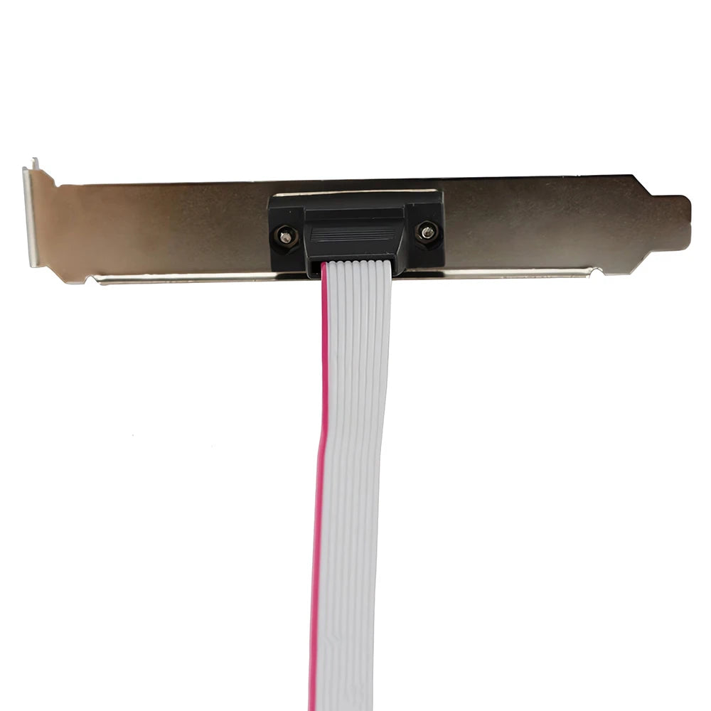 1pcs for Motherboard 9 Pin RS232 DB9 Pin Com Port Ribbon Serial Cable Connector Bracket Male High Quality Supplies Accessories