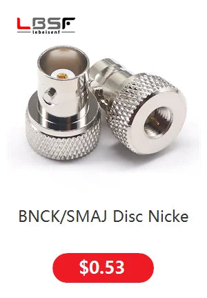 1pcs Radio Frequency Adapter BNC (Q9) Female to SMA Male Adapter BNC/SMA-KJ Disc Nickel Plated