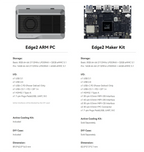 Khadas Edge2 ARM PC/Maker Kit RK3588S2 Single Board Computer with 8-core 64-bit CPU, ARM Mali-G610 MP4 GPU, 6 TOPS AI NPU Wi-Fi
