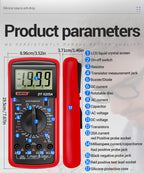Profesional Digital Multimeter AC/DC Voltage Current Test ANENG Capacitance NCV Resistance Ohm Electrical Test Meter Tools