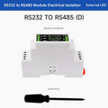 DIN-rail RS232 to RS485 serial communication converter module Active digital isolation Industrial communication