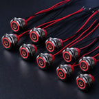 New 16/19/22mm Push Button Switch Metal Latching Action Panel Mount Switch Pre-Wired Illuminated Ring Short Body