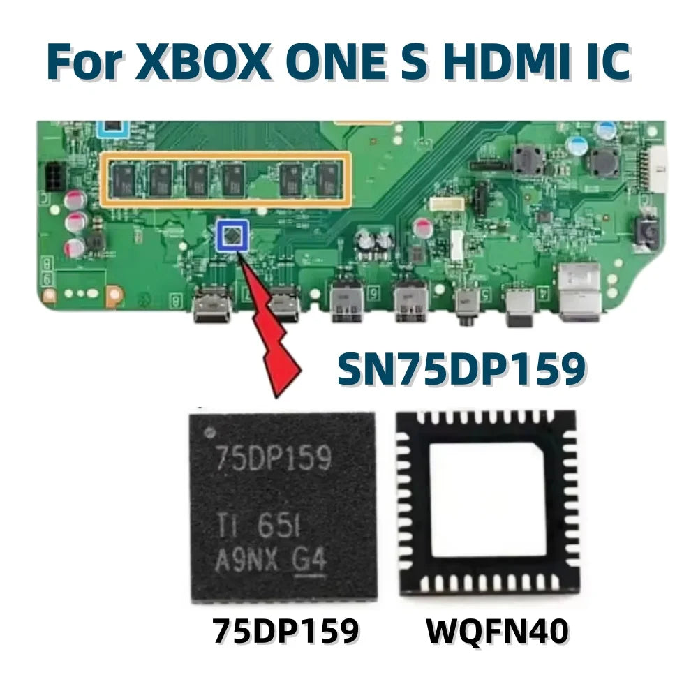 1-5pcs TDP158 75DP159 HDMI IC Retimer for XBOX ONE X ONE S QFN-40 5mm*5mm Console IC Chipset SN75DP159 TDP158RSBR WQFN40