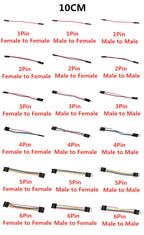 10PCS 2.54MM Pitch Wire Dupont Line Female to Female 1P2 3 4 5 6 Pin Dupont Cable Connector JUMPER CABLE WIRE FOR PCB 3D Printer