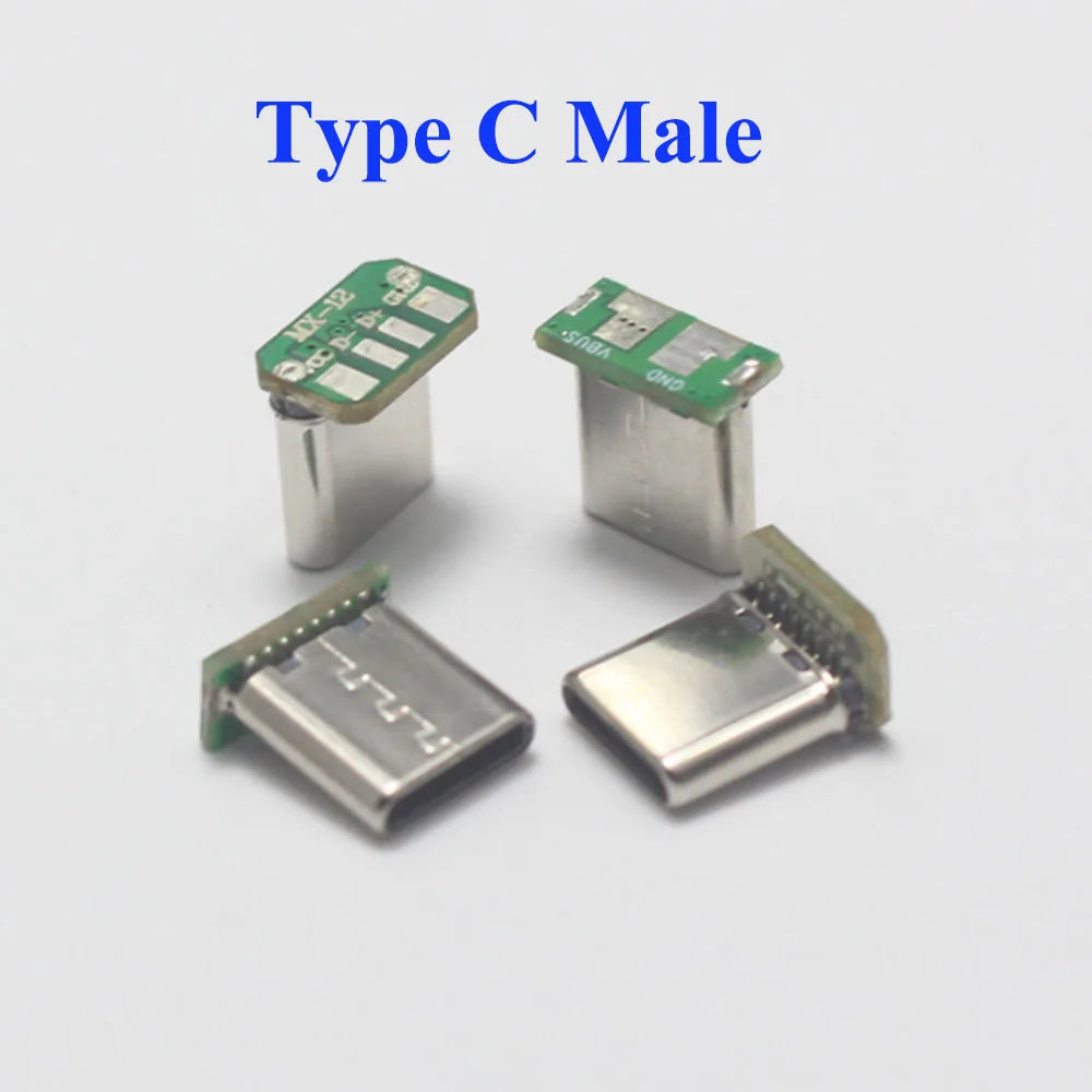 2/5/10PCS USB 3.1 Type C Vertical Patch Board 16pin 4 / 2 Welding Wire Data Band PCB USB Board Male Head 16P Usb C Connector