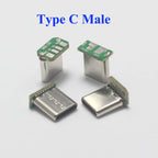2/5/10PCS USB 3.1 Type C Vertical Patch Board 16pin 4 / 2 Welding Wire Data Band PCB USB Board Male Head 16P Usb C Connector