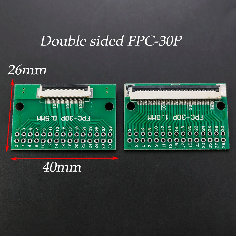 1pcs Test Board FPC 6 8 10 12 20 30 24 Pin PCB Double Sided FFC FPC Flex Cable Adapter Pitch 0.5mm 1.0mm to 2.54mm Connector