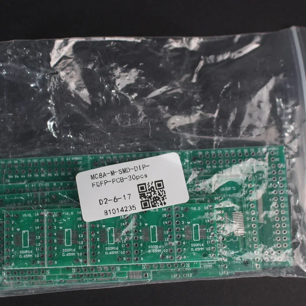 30PCS PCB Board Kit SMT To DIP Adapter Conversion Board Diy Electronic Assorted Set FQFP32 QFN48 SOP8 16/24/28 PCB