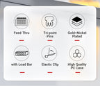 AMPCOM CAT7 Pass Through RJ45 Modular Plug Network Connectors STP 3/50μ Gold-Plated 8P8C Crimp End for Ethernet Cable