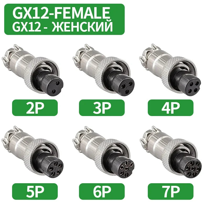 GX12 GX16 GX20 Gold Plated Aviation Plug Socket Docking Connector 2PIN 3PIN 4PIN 5PIN 6PIN 7PIN 8PIN 9PIN 10PIN 12PIN 14PIN 15P